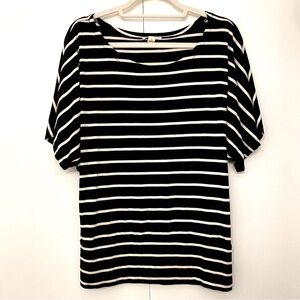 Zenana Striped Dolman Sleeve Top, Size L